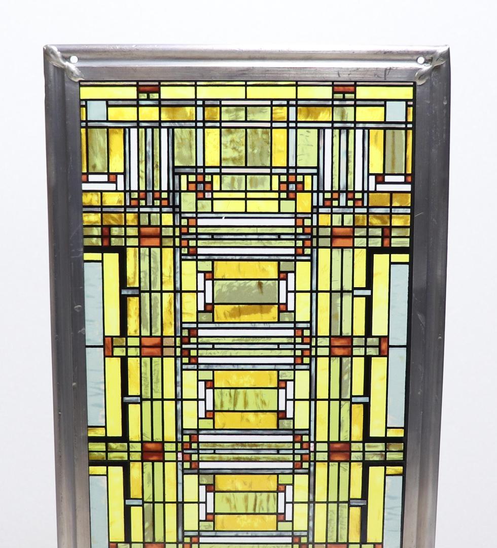 フランク・ロイド・ライト オークパークの天窓 縦長ヴィンテージ ステンドグラス