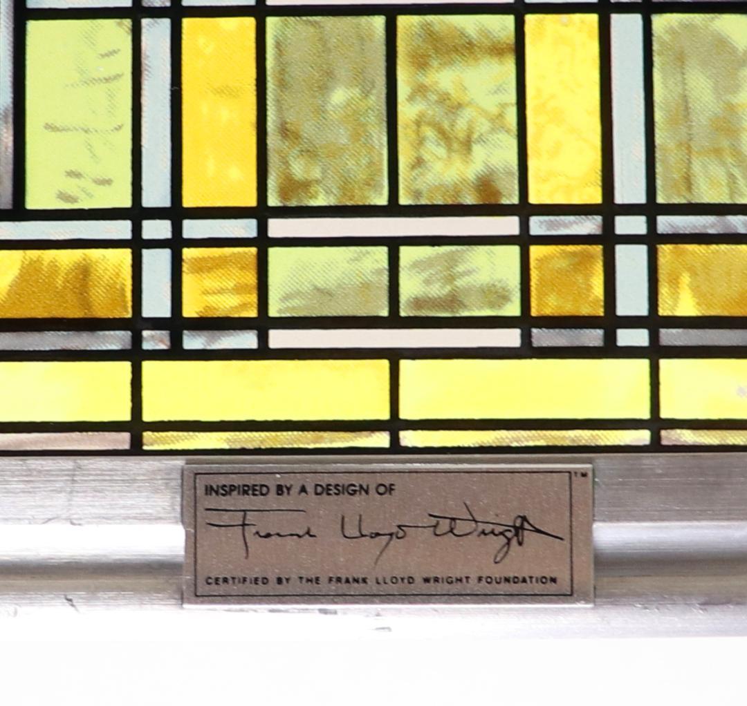 フランク・ロイド・ライト オークパークの天窓 縦長ヴィンテージ ステンドグラス