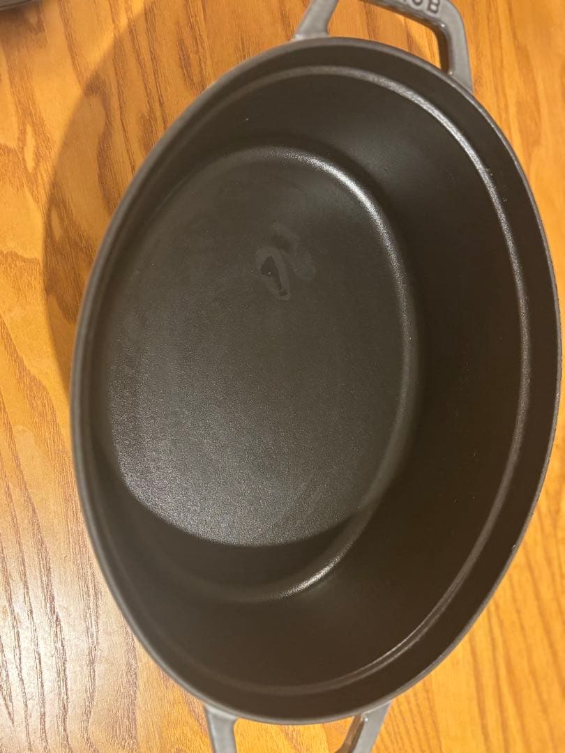 staubストウブピコココットオーバルグレー 29cm両手鋳物ホーロー鍋IH対応