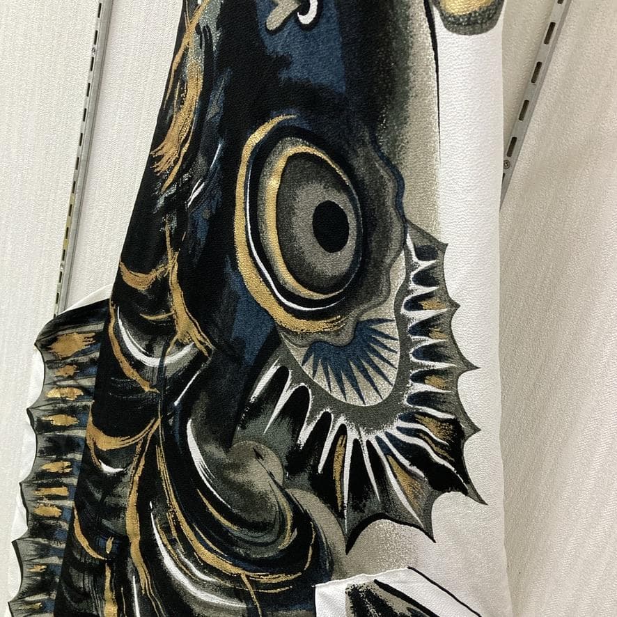 SKO118 希少　山本寛斎デザイン　鯉のぼり2m単品　お父さん鯉2m　黒鯉２m