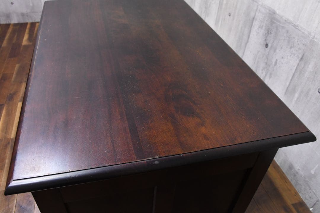 EGC94 北海道民芸家具 #421 片袖デスク 樺/カバ材 書斎デスク 片袖机