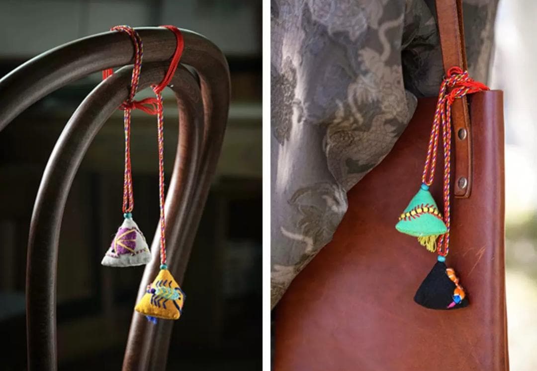 匂い袋 刺繍 手作り平和のお守り 虫除 よもぎ 素敵な 小香包 5個セット