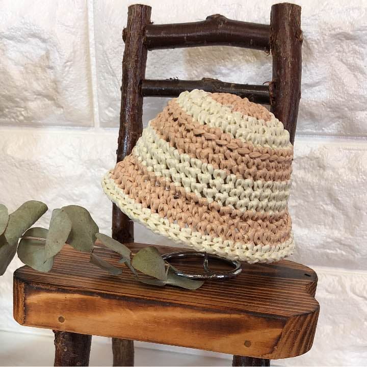 ♥︎ミディブライス ♥︎ハンドメイド麦わら帽子＊ボーダータイプ＊ホワイト