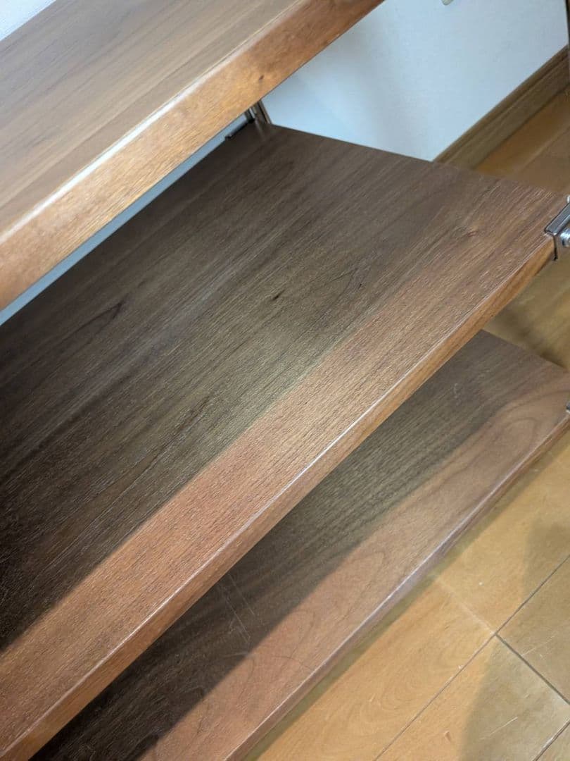 《送料込》無印 ステンレスユニットシェルフ ウォールナット棚 収納 台