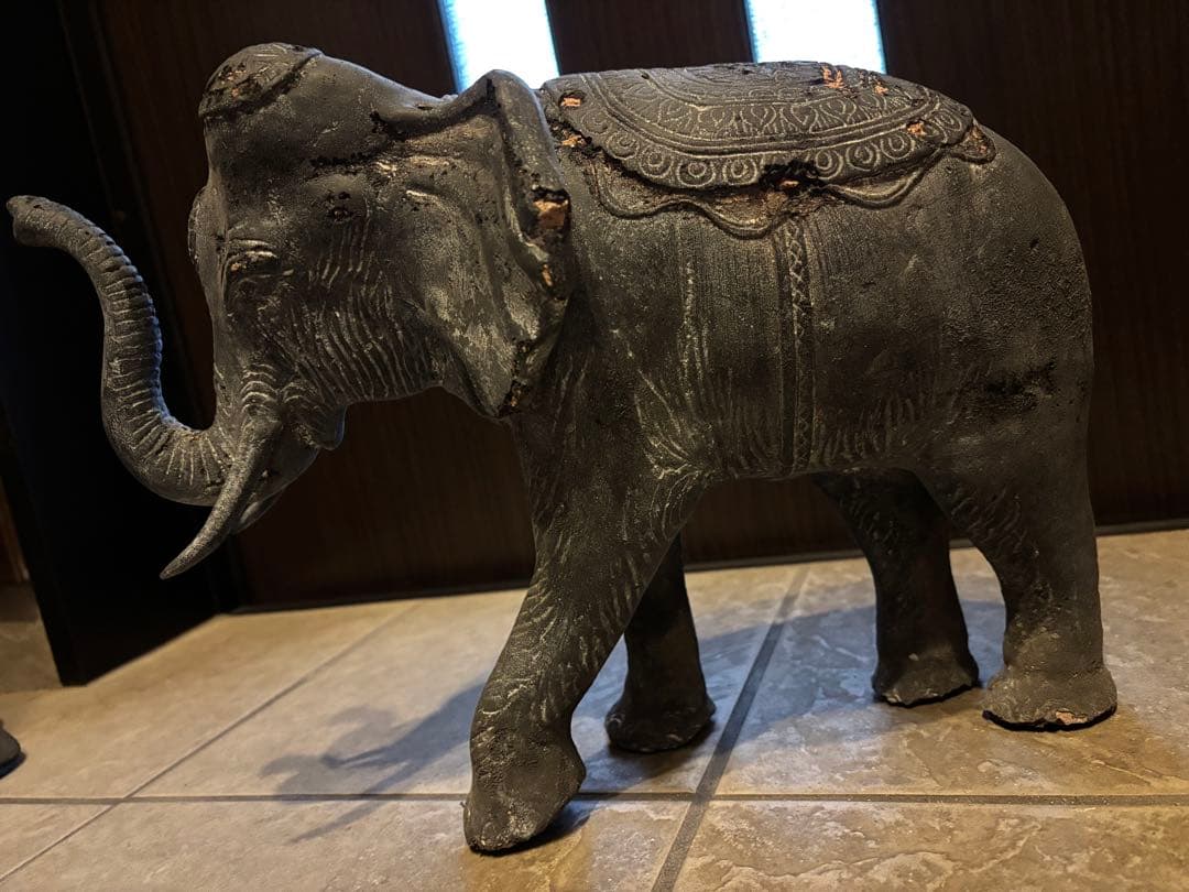 austin prodinc 1980 金属製　象の置物 ダークグレー