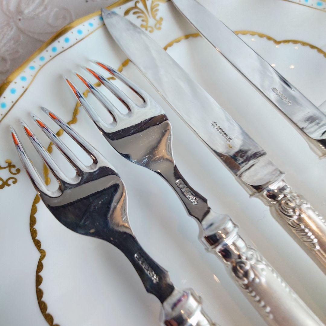 イギリス　アンティーク　シルバー　カトラリーセット　ナイフ　フォーク