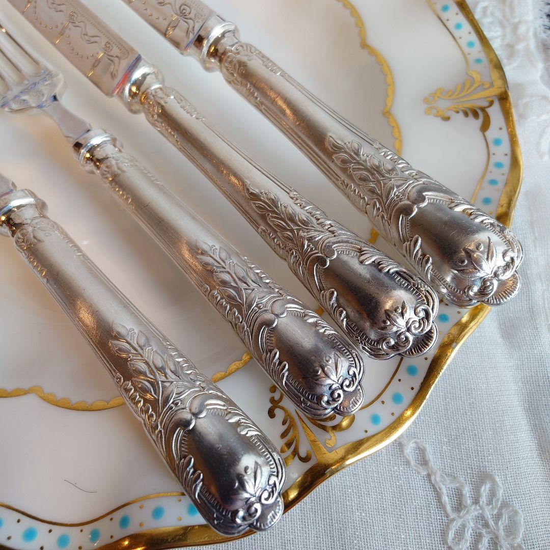 イギリス　アンティーク　シルバー　カトラリーセット　ナイフ　フォーク