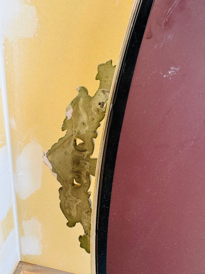 金色　楕円形　壁掛け鏡　ウォールミラー