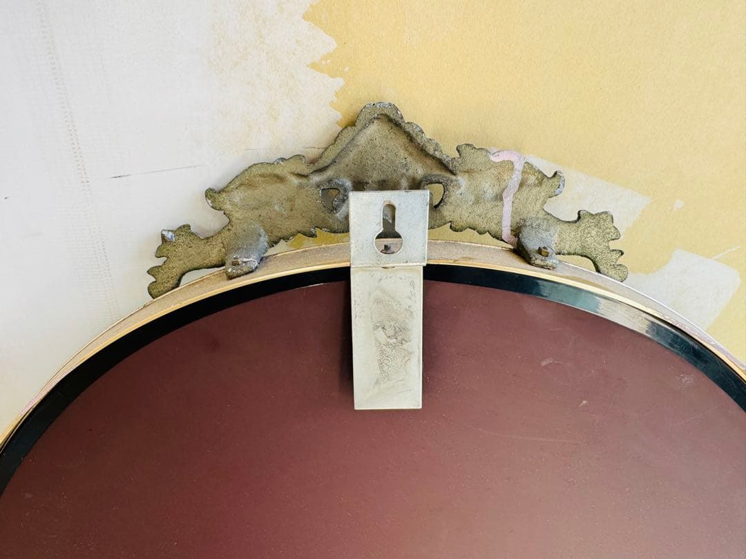 金色　楕円形　壁掛け鏡　ウォールミラー