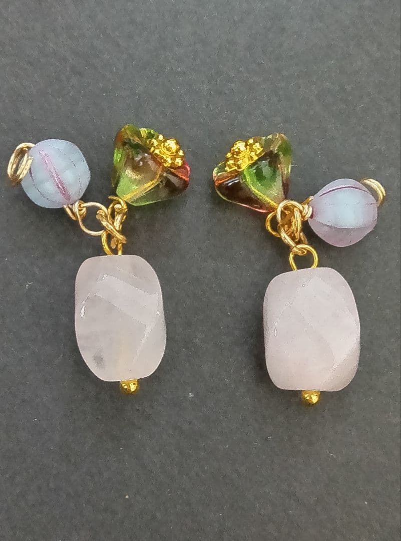 ❤SALE❤9127 ローズクォーツ フラワーチェコビーズ パーツ - メルカリ