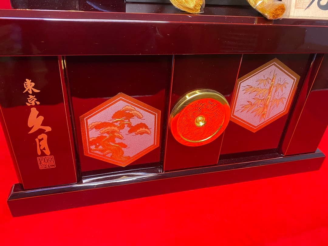 徳川家康　東京久月　五月人形　家紋付き兜飾り収納セット・正絹糸織