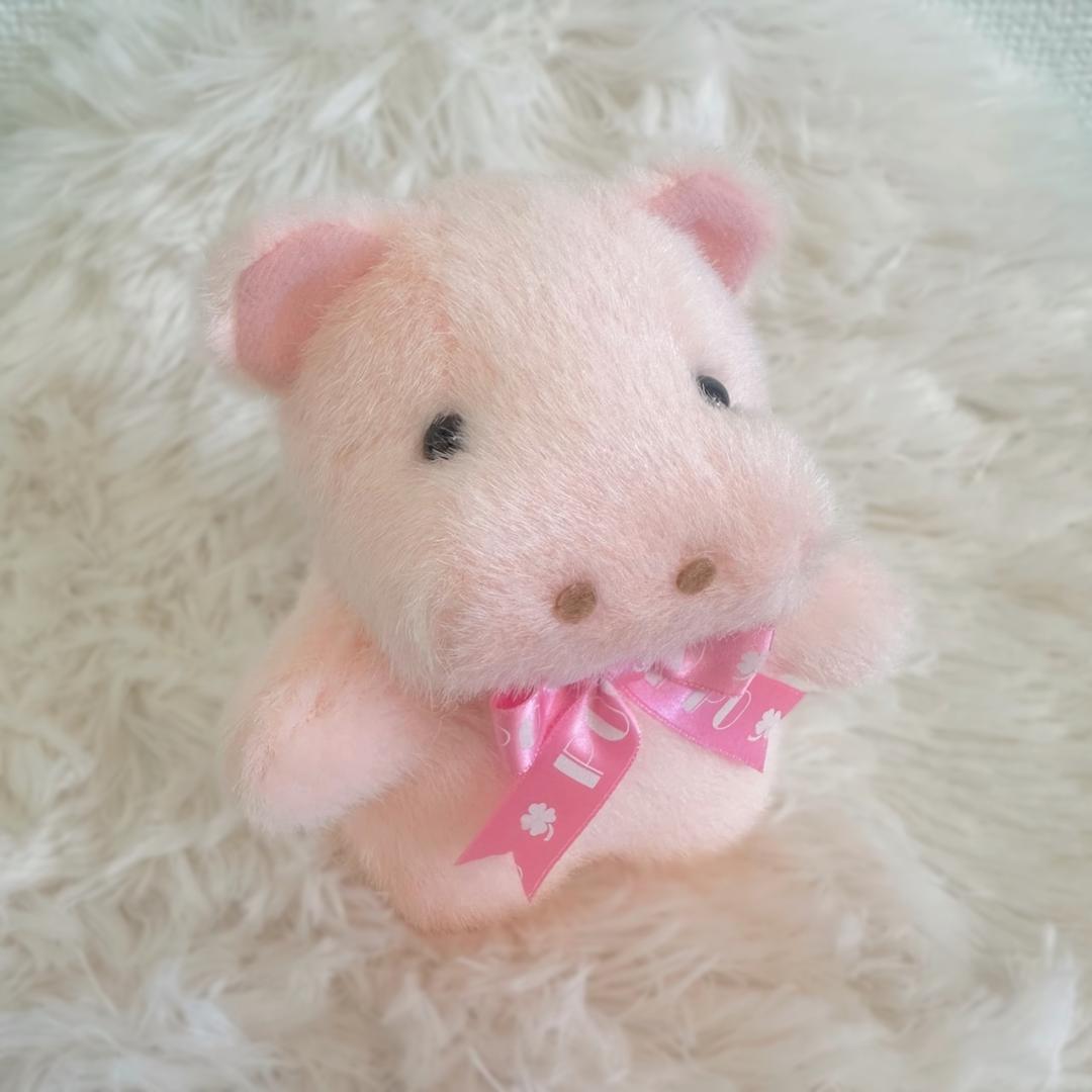 TAKENOKO たけのこ ポッポちゃん ミニ カバ ぴんくのぶた ぬいぐるみ