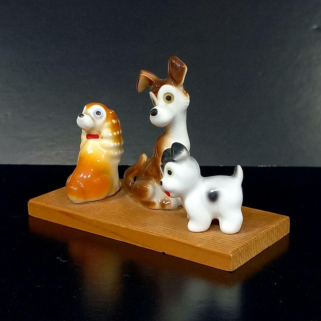 【昭和レトロ】わんわん物語　陶器　置物✧希少✧レディ＆トランプ＆ジョック？