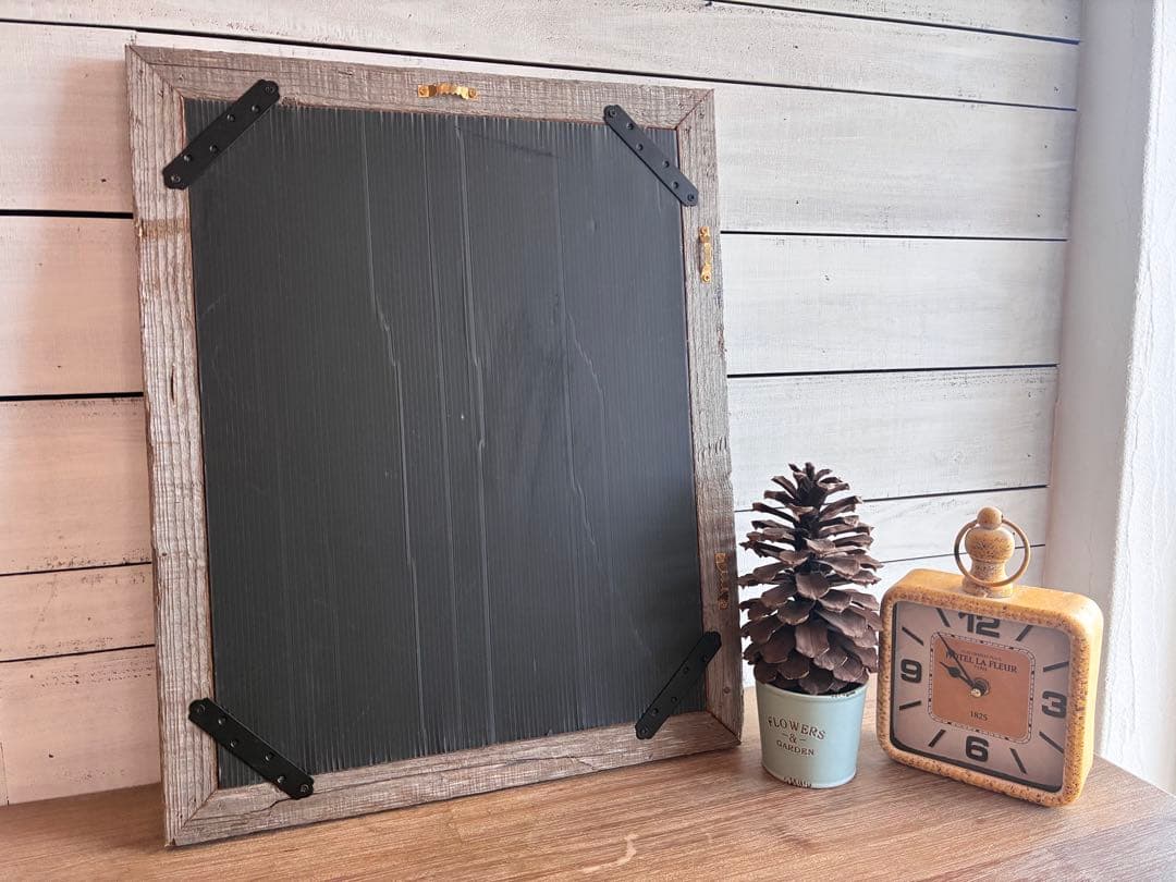 【大】海辺の塩風と太陽で天然エイジングされた無垢古木を使った壁掛けミラーNO.1