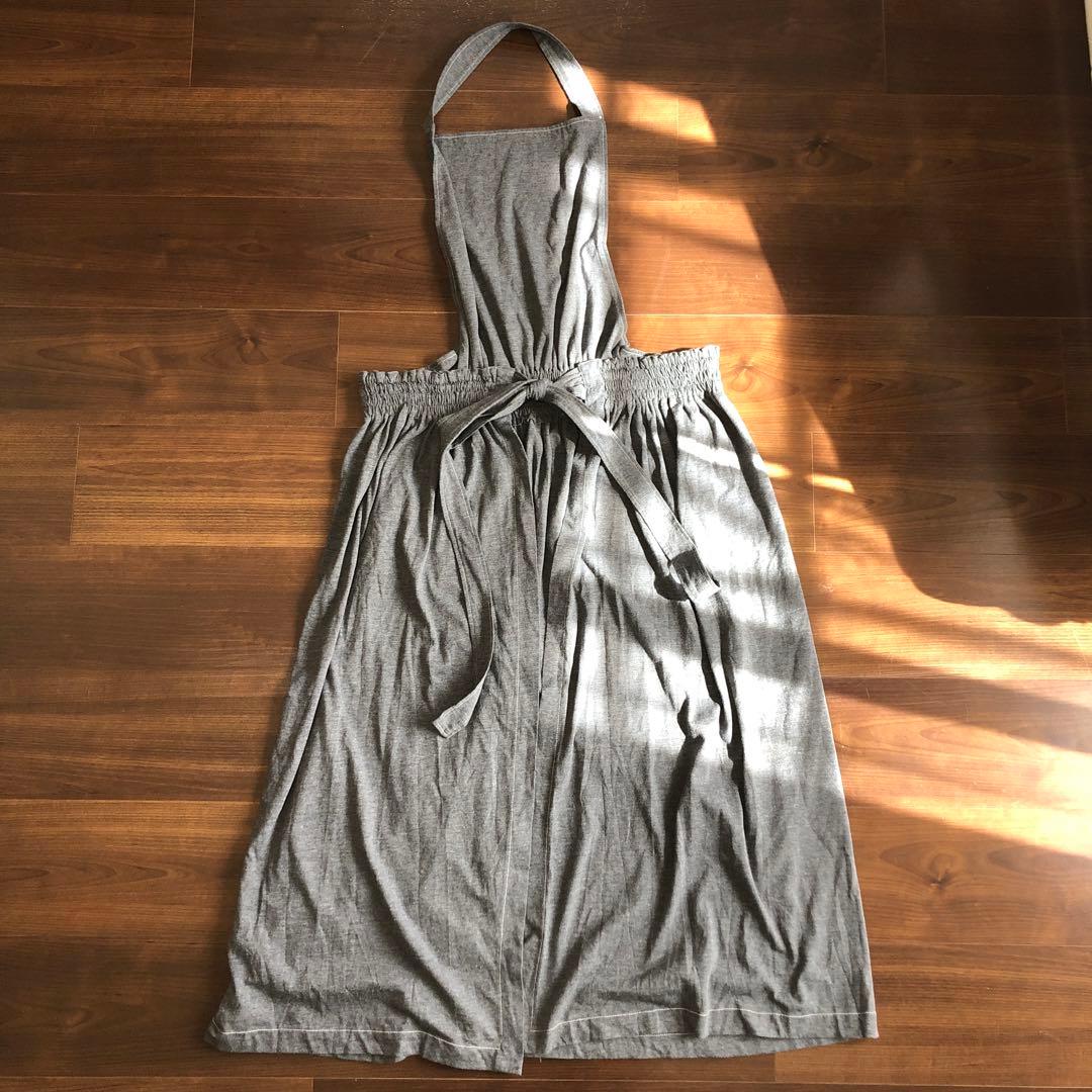 Y's for living ワイズ エプロンワンピース ロング丈 グレー - メルカリ