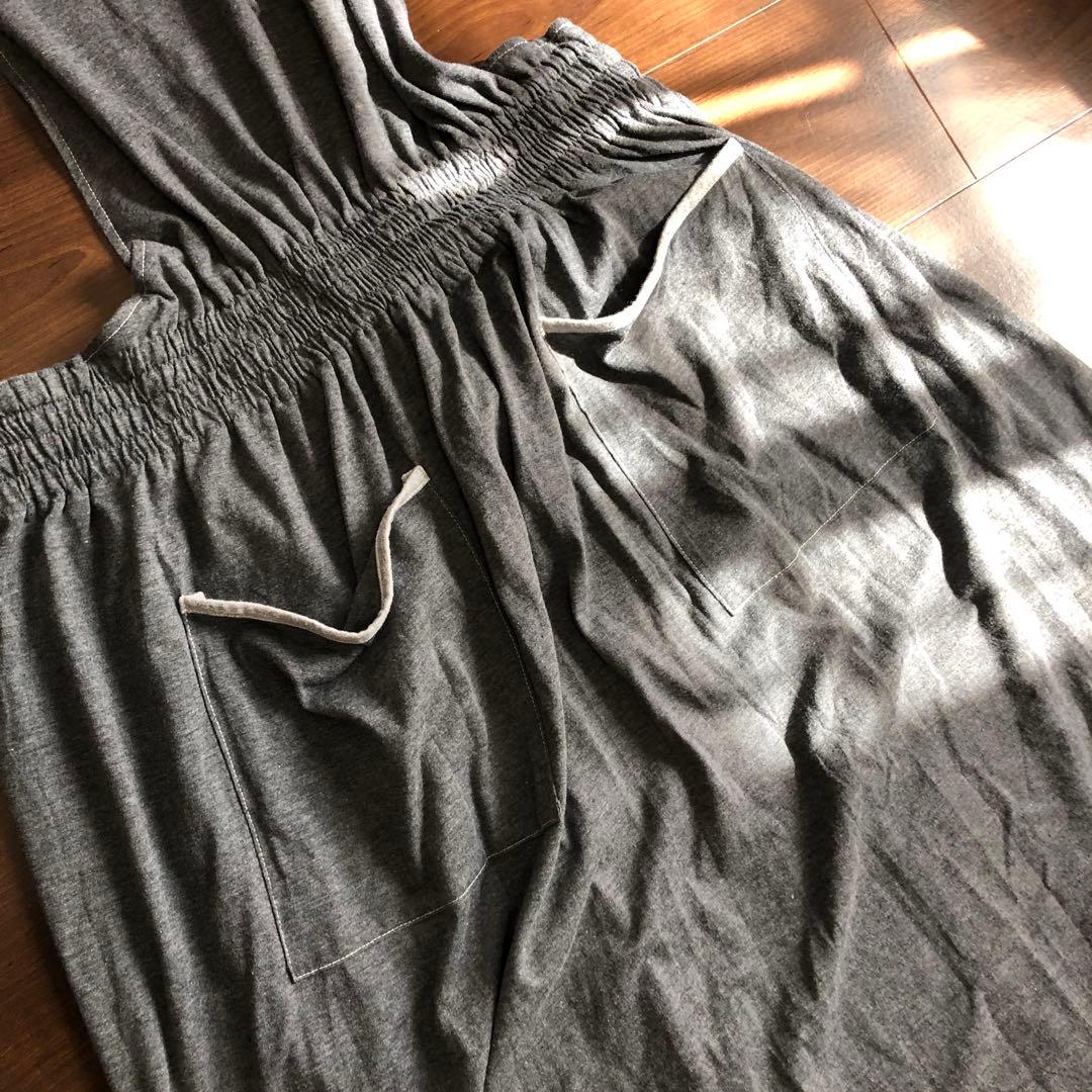 Y's for living ワイズ エプロンワンピース ロング丈 グレー - メルカリ