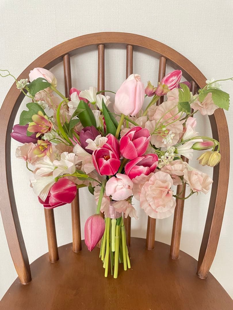 ウェディングブーケ　アーティフィシャルフラワーブーケ　チューリップブーケ