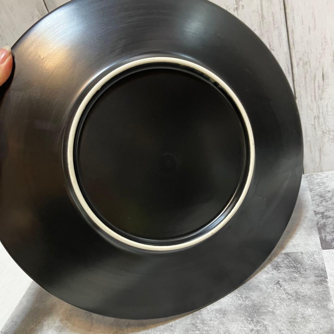 美品　大皿　黒　マット　7枚セット　30.5cm