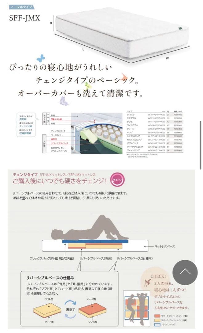 アイシン精機　高級マットレスシングル　SFF-JMX