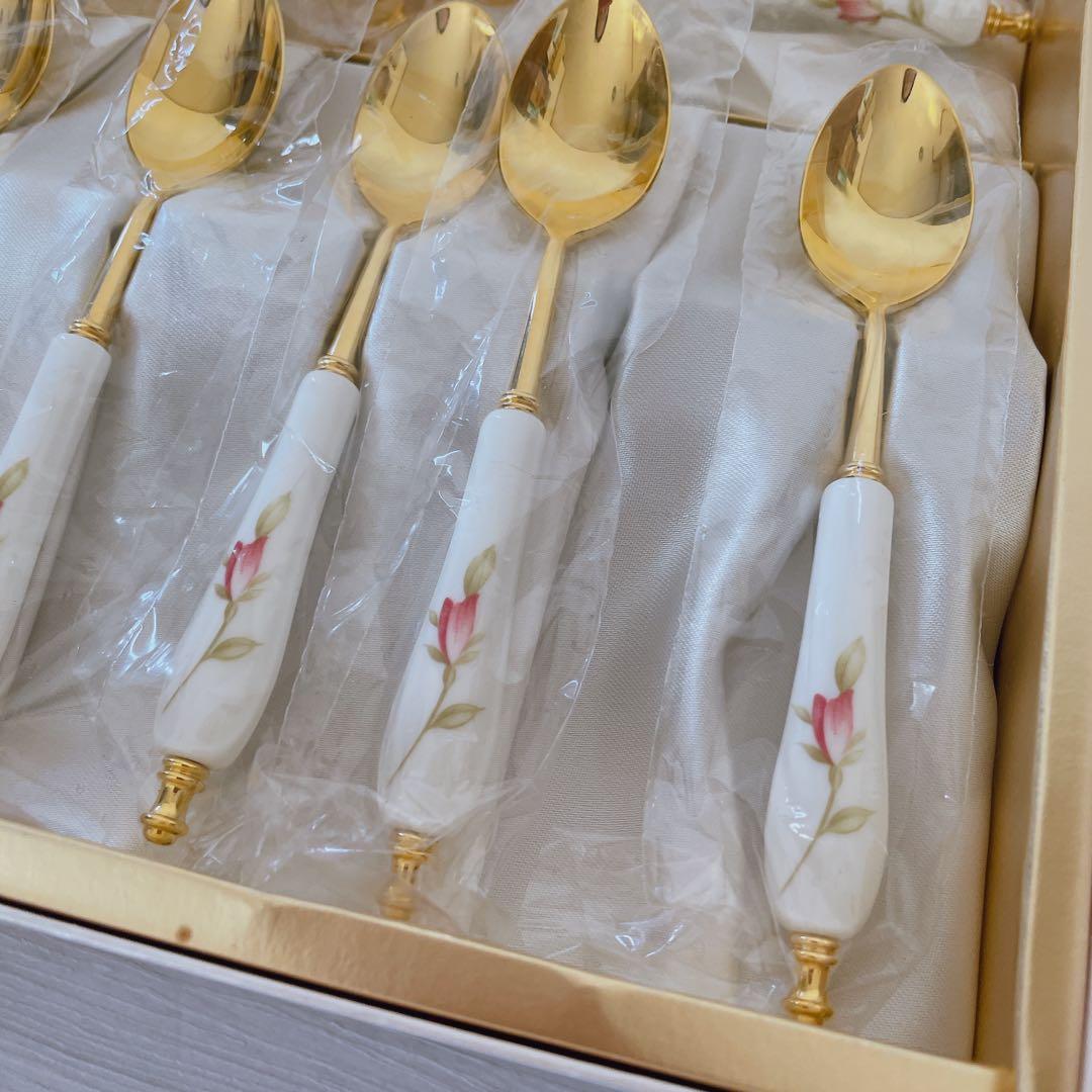 希少 廃盤 NARUMI ティースプーン ストレイナーセット 8320 フラワー