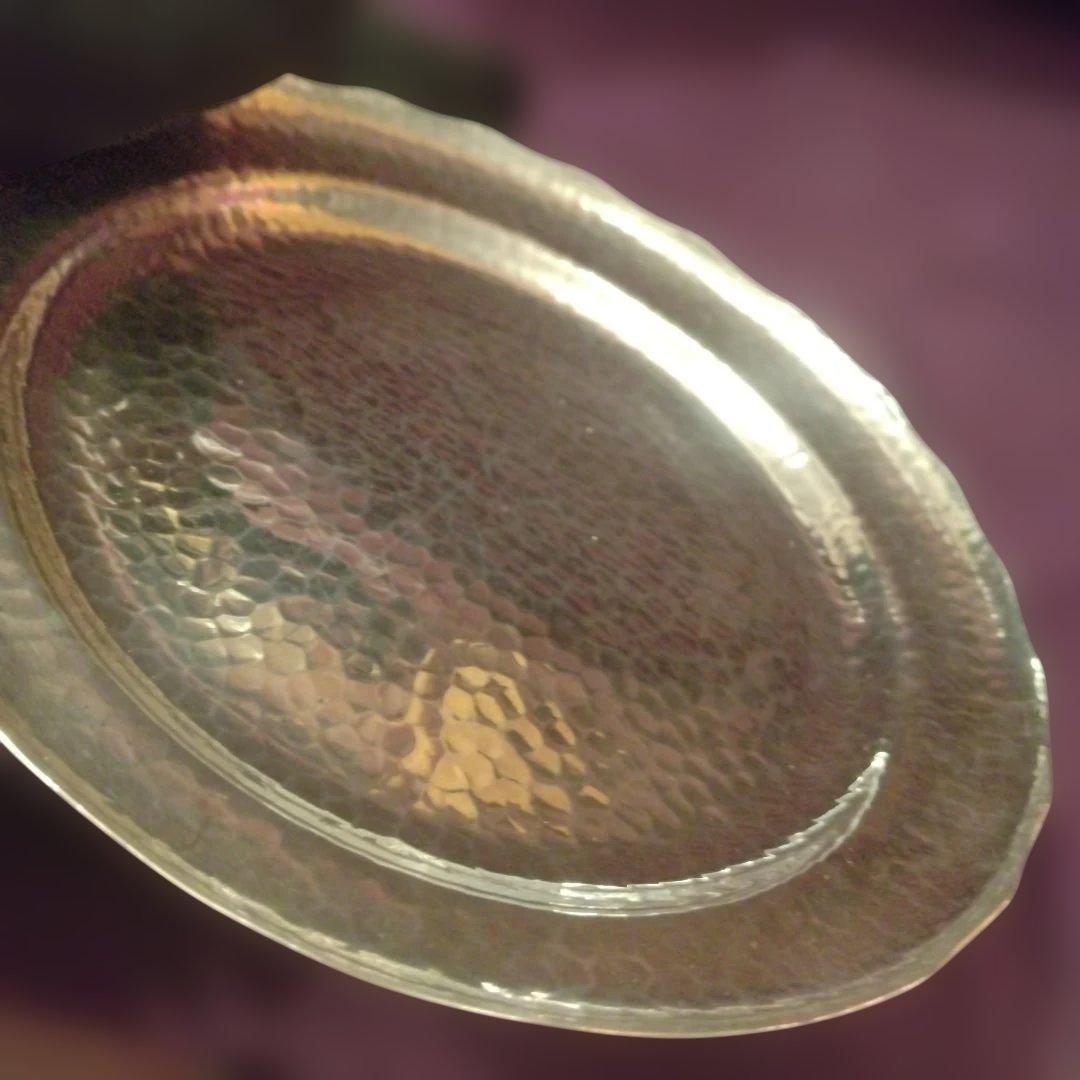 お値下げ　純銀　小皿　槌目　53.2g