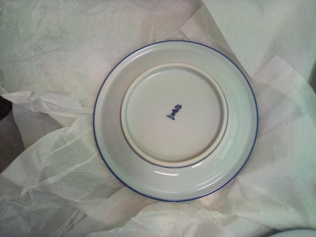 【未使用品】有田焼 源右衛門窯 染付向日葵絵 銘々皿　五枚セット