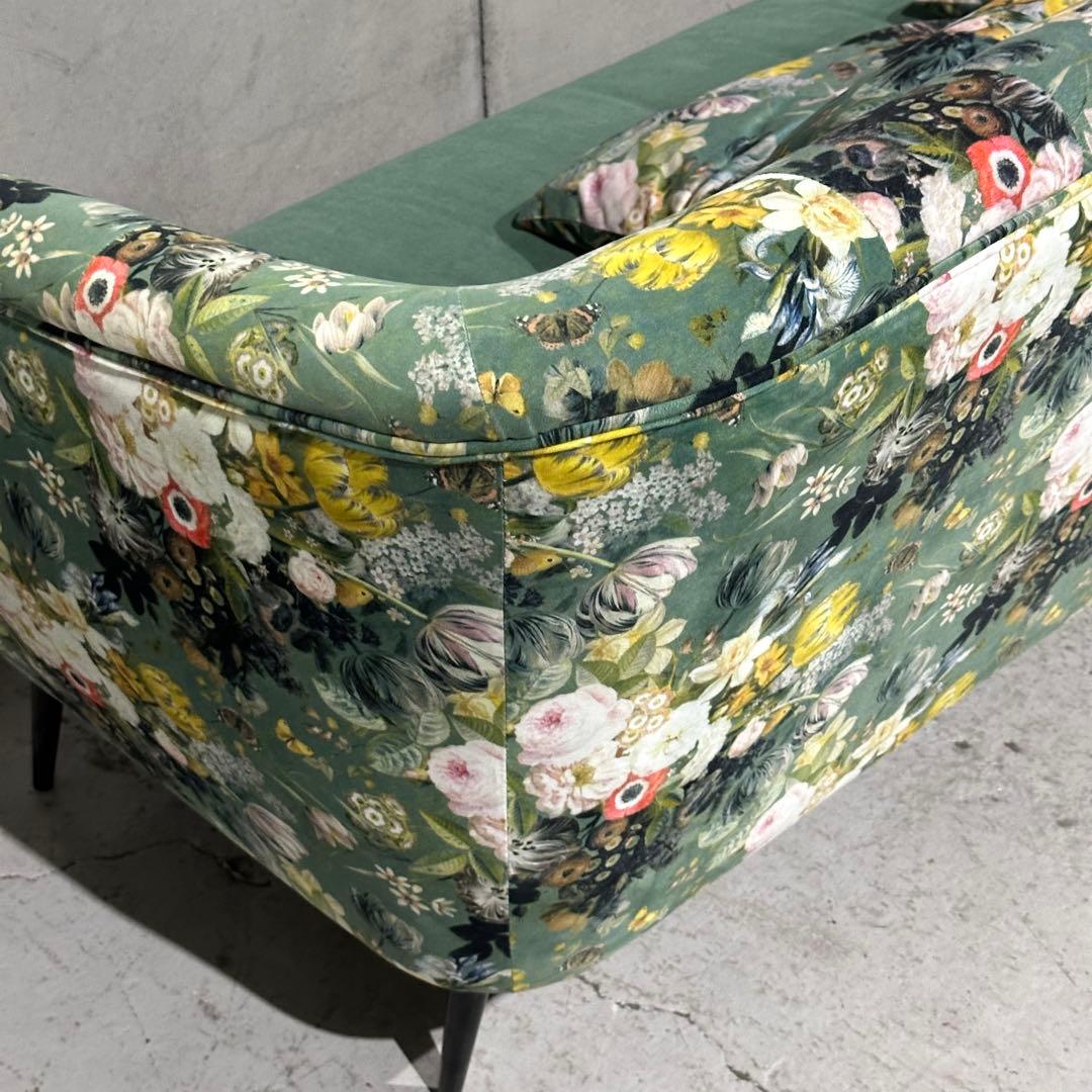 ☆東馬☆ 3人掛け 花柄ソファ クッション付 ボタニカル 高級
