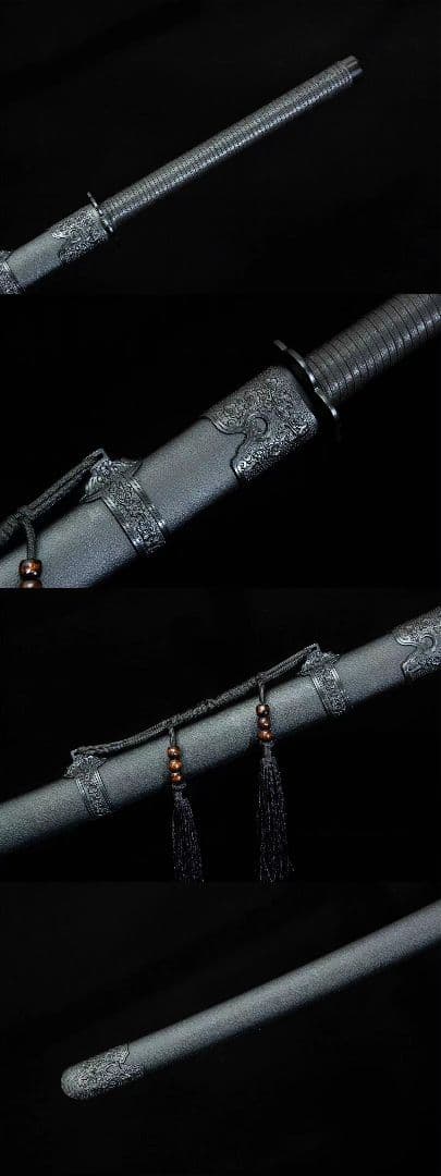 【黒逆苗刀】繍春刀 牛尾刀 苗刀 手鍛造打 鋼刀 冷兵器 古兵器 武具 刀装具