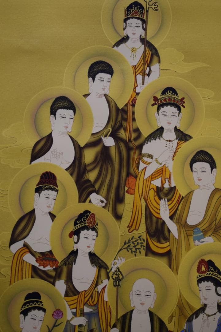 真作/松尾掬心/十三佛図/桐共箱付/布袋屋掛軸HE-945