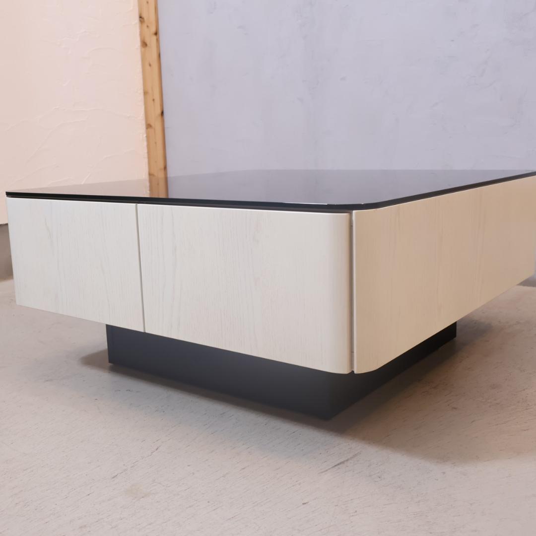 Meuble モーブル オークホワイト リビングテーブル 引き出し収納 テーブル