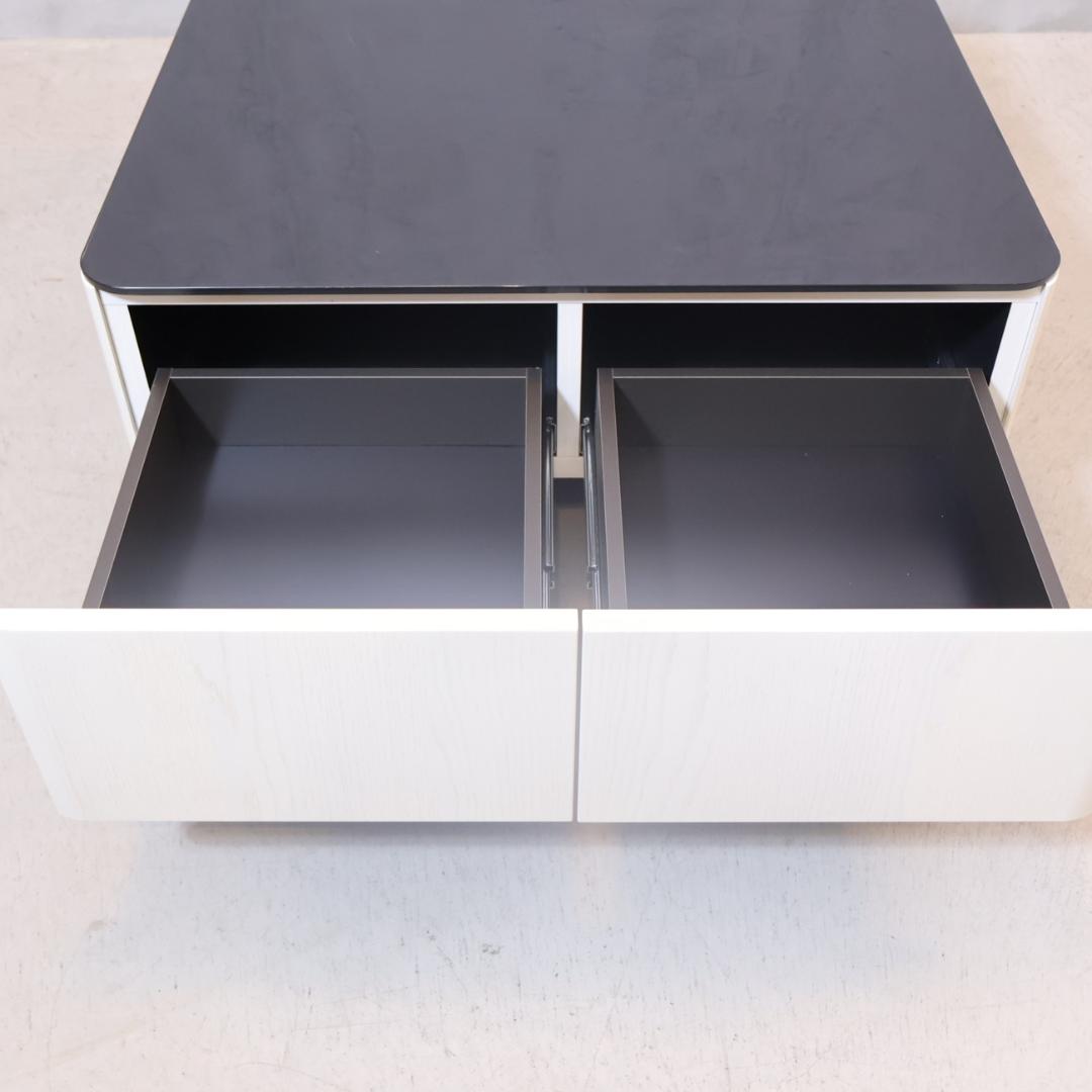 Meuble モーブル オークホワイト リビングテーブル 引き出し収納 テーブル