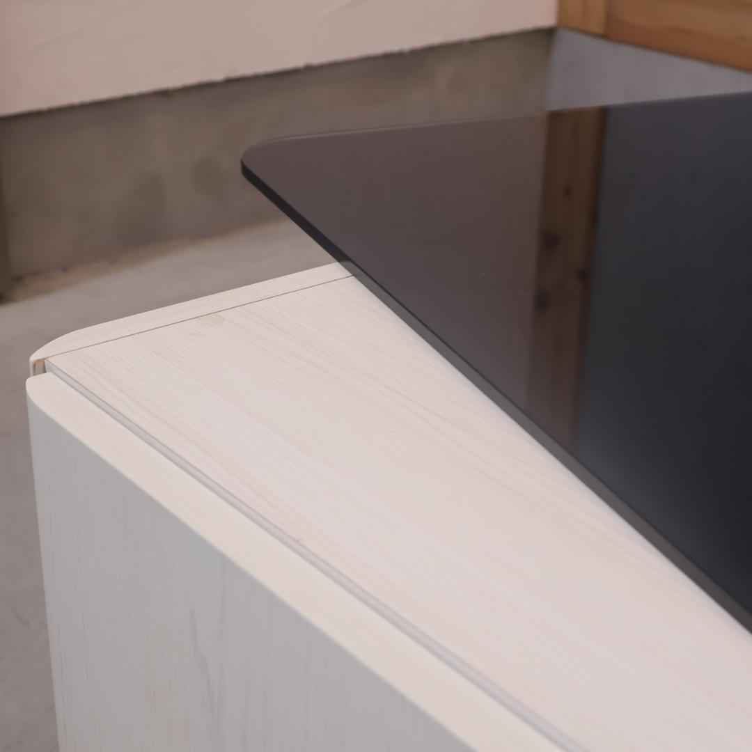 Meuble モーブル オークホワイト リビングテーブル 引き出し収納 テーブル