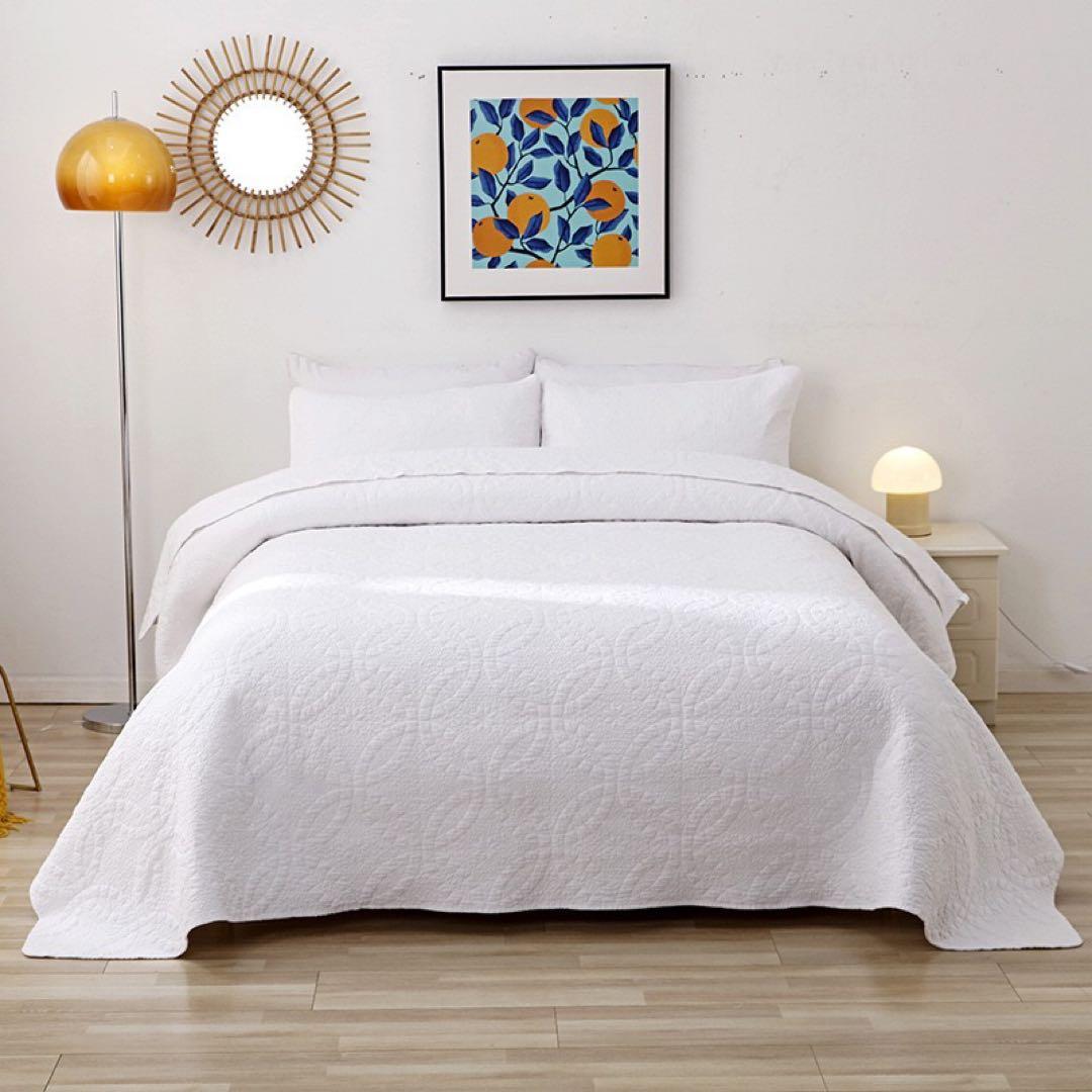 キルトベッドカバー3点セット綿マルチカバー キルティング 284B