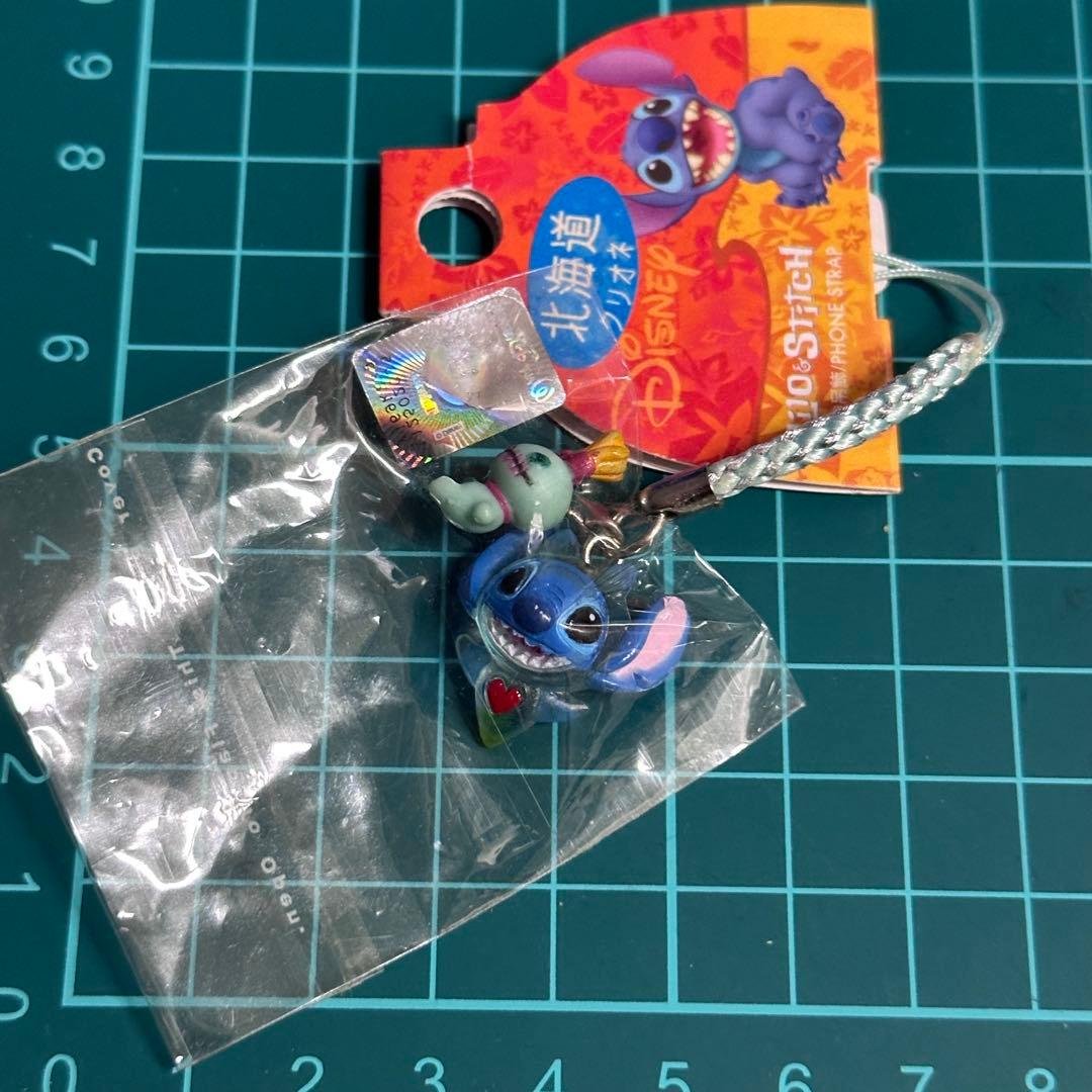 ご当地　北海道　スティッチ　スクランプ　クリオネ　ストラップ　根付　平成レトロ