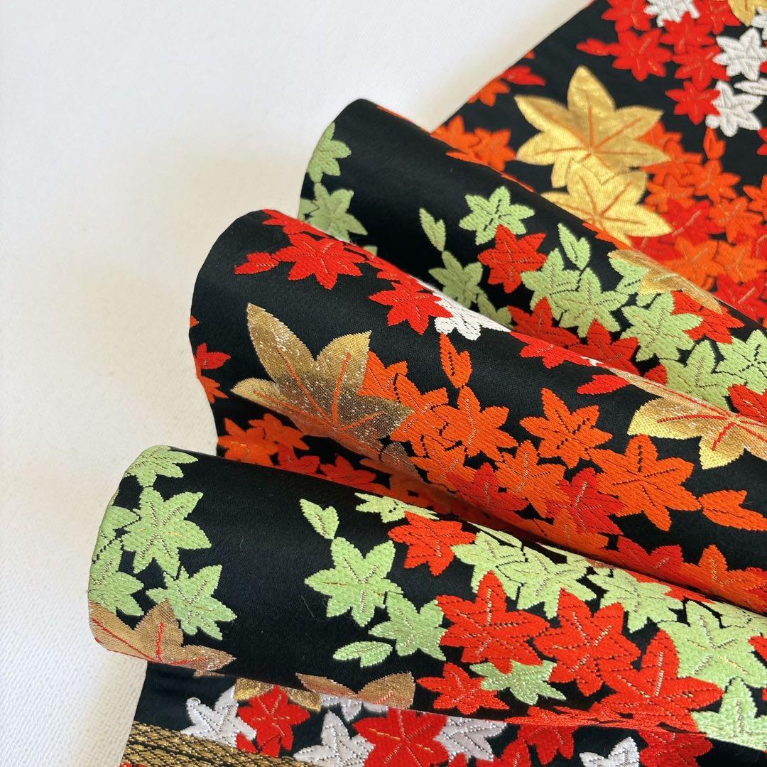 七五三　７歳　女の子　フルセット　オレンジ×白　市松　小物セット