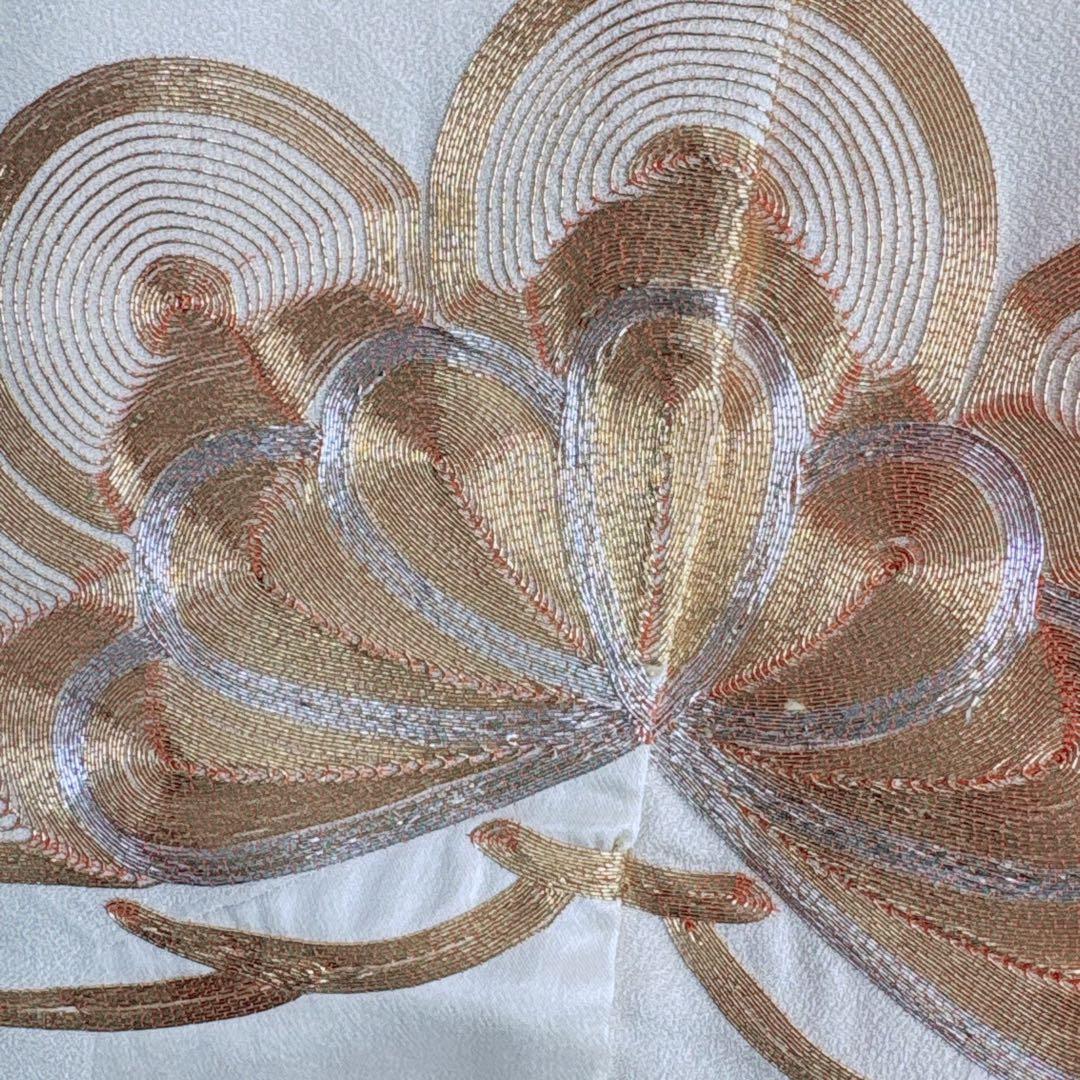 七五三　７歳　女の子　フルセット　オレンジ×白　市松　小物セット