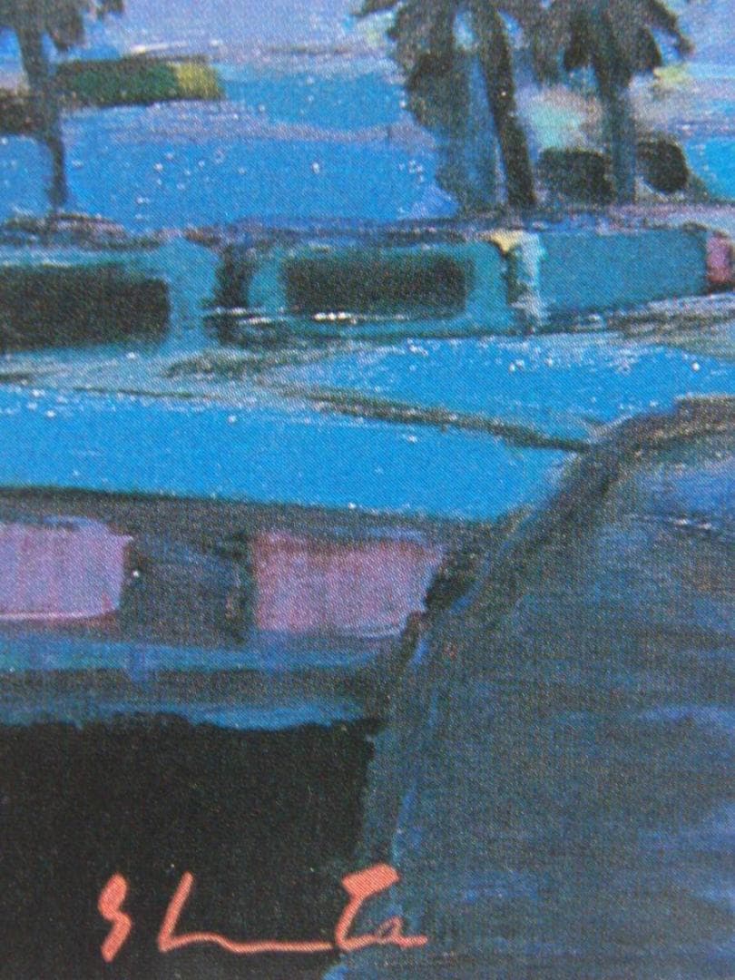 森崎修太、エジプトの月夜、希少な画集より、新品高級額・額装付