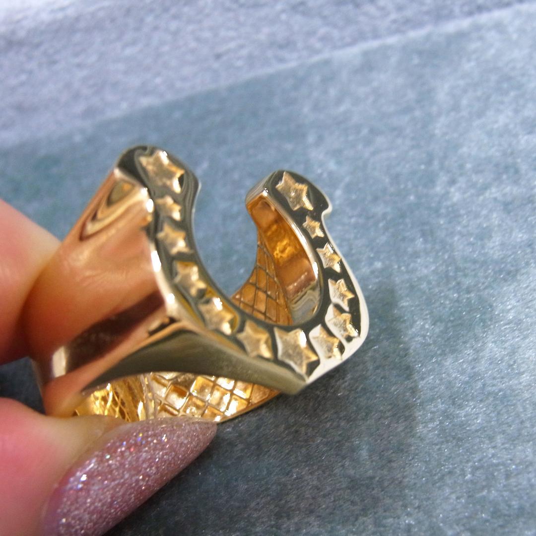 新品【A】K18 17号 約7.92g 地金リング 馬蹄 - メルカリ