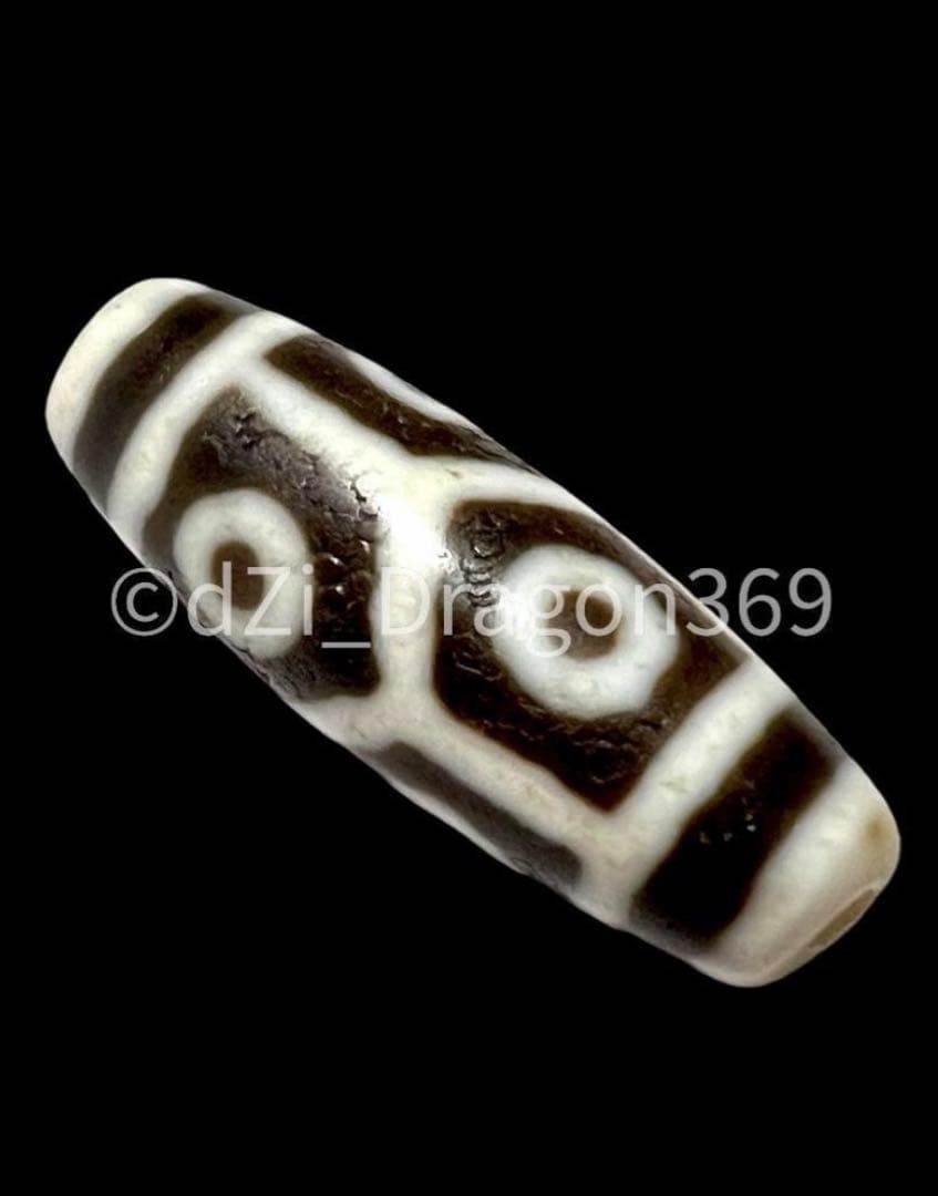 【一点もの】dZi beadsジービーズ 西蔵 上肯 高級藏伝 亀甲長寿六眼天珠