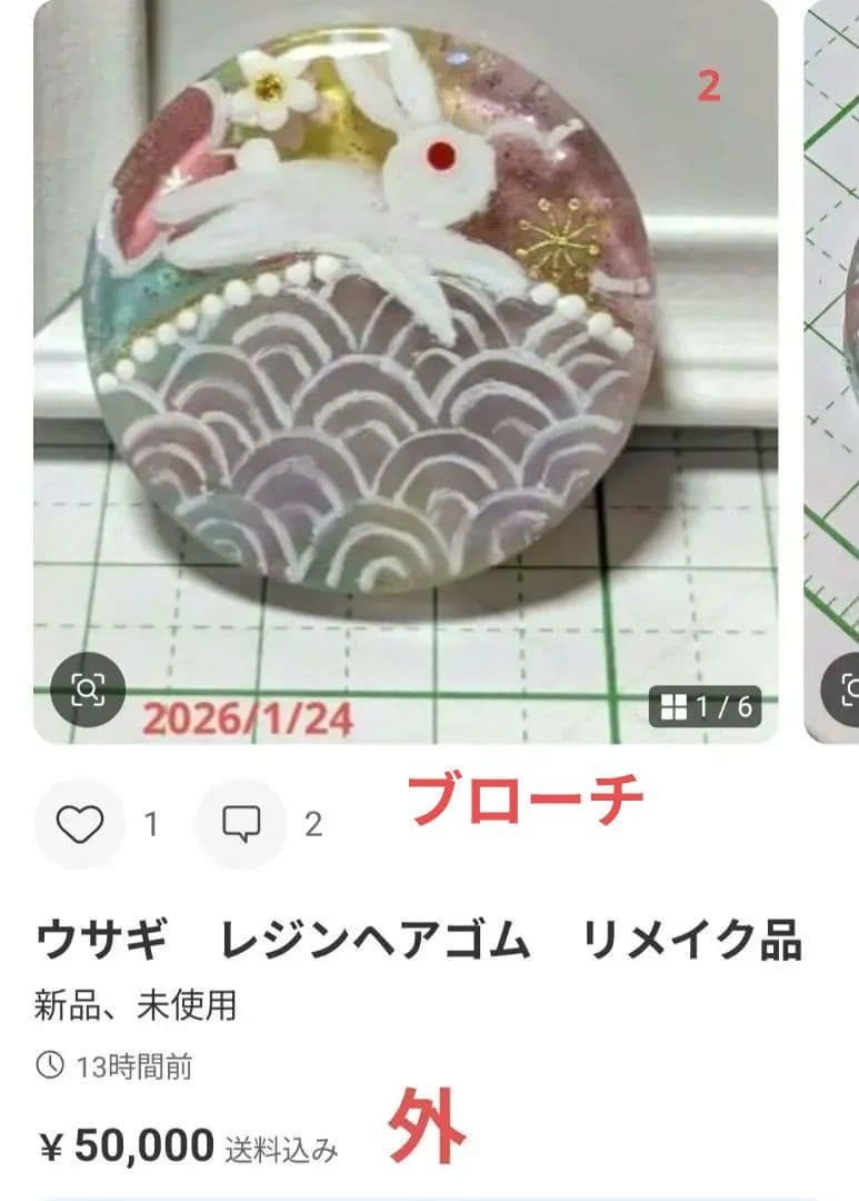 カヤ　☪︎⋆☽様　2.17 インコ　レジンヘアゴム　チョコクッキー