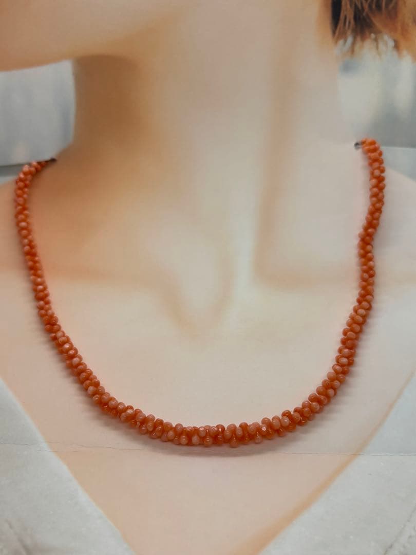 天然桃サンゴ　本珊瑚　ペンダントトップ　ネックレス（s800)