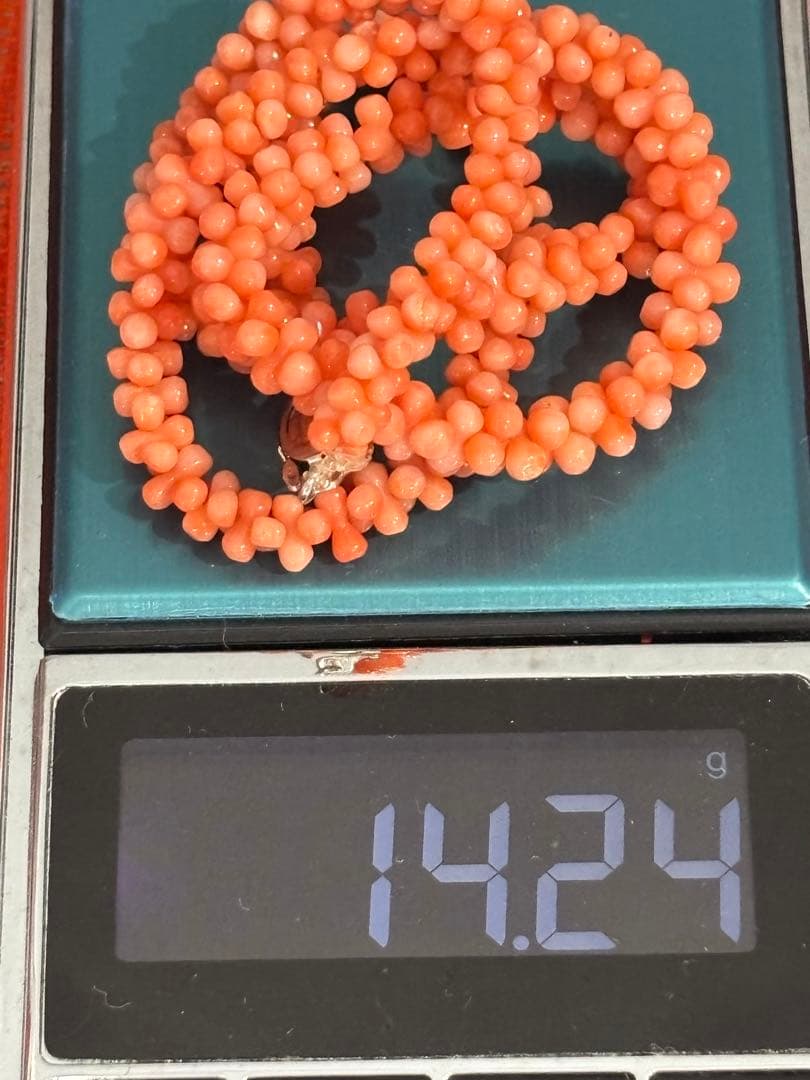 天然桃サンゴ　本珊瑚　ペンダントトップ　ネックレス（s800)