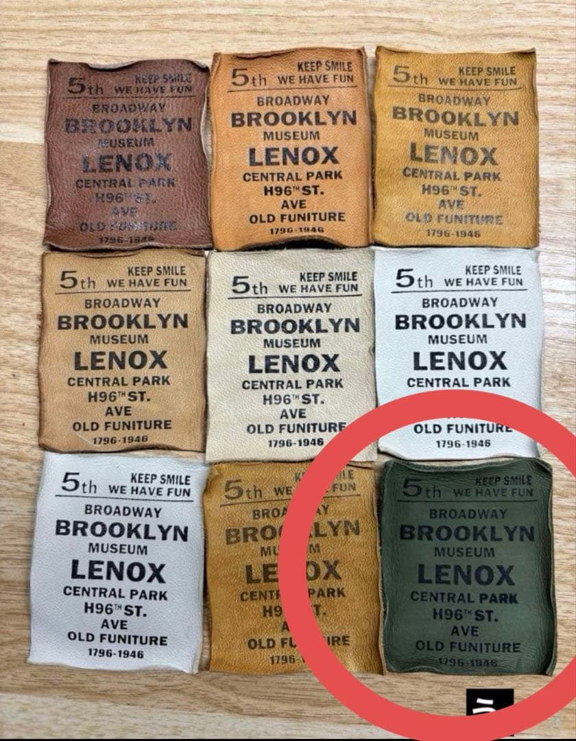 E.大判 英字スタンプタグ 革タグ 9枚