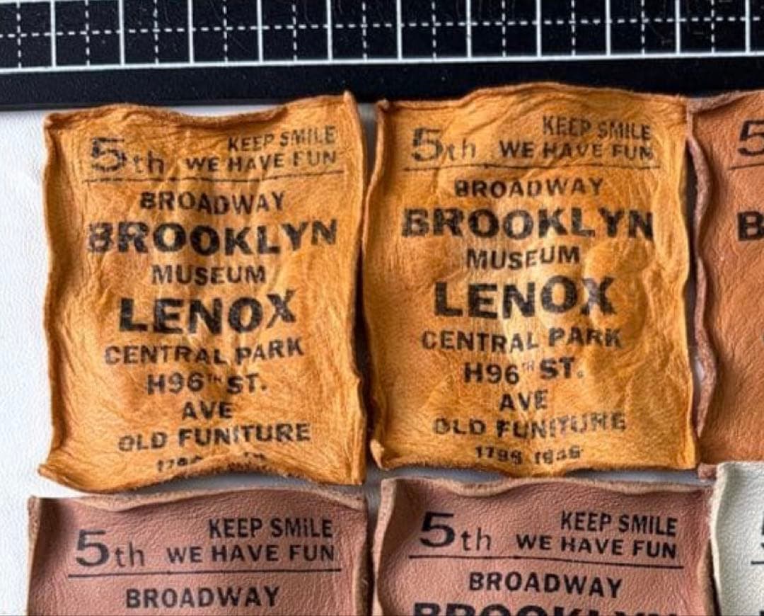 E.大判 英字スタンプタグ 革タグ 9枚