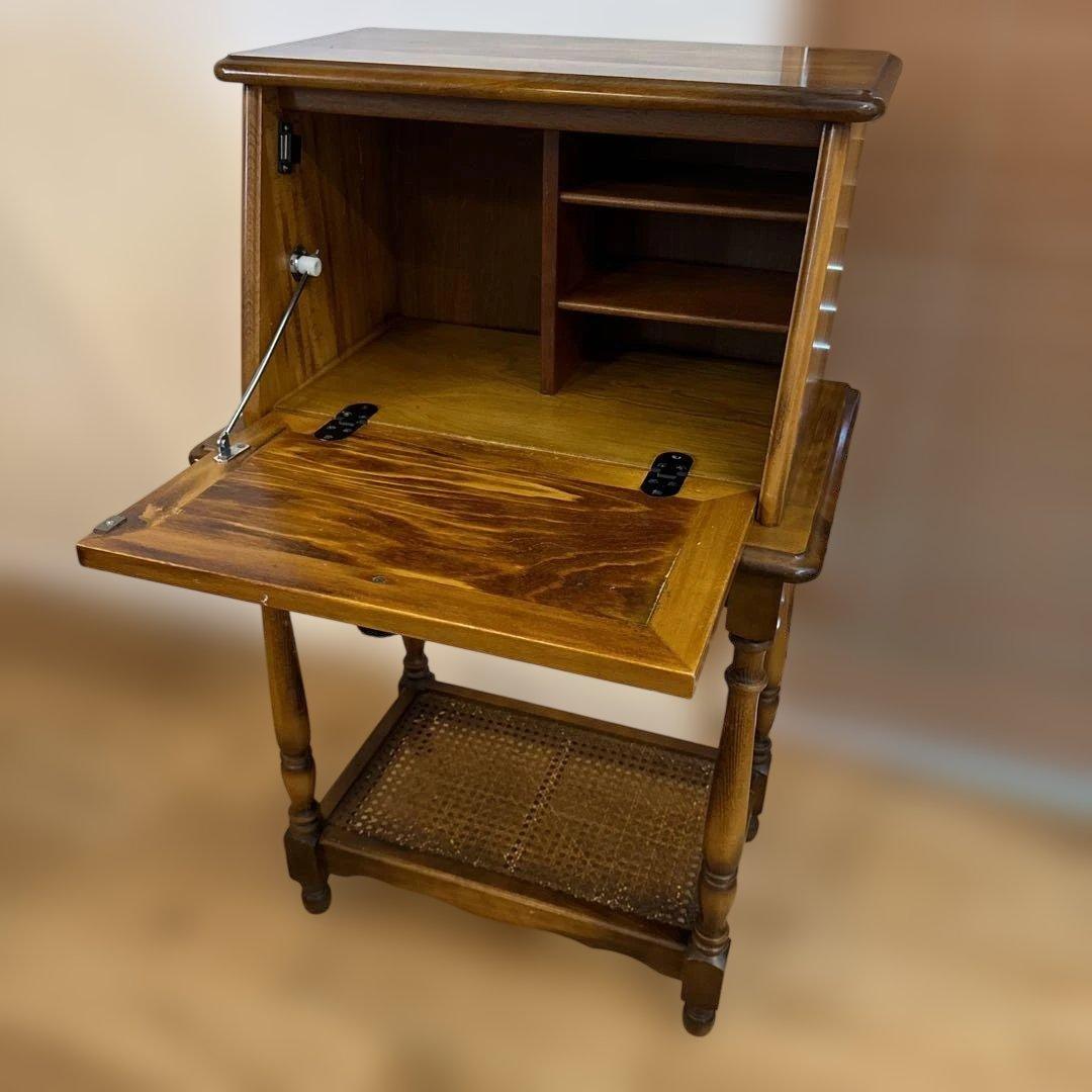 貴重 カリモク 昭和レトロ コロニアル ライティングデスク カタカナ