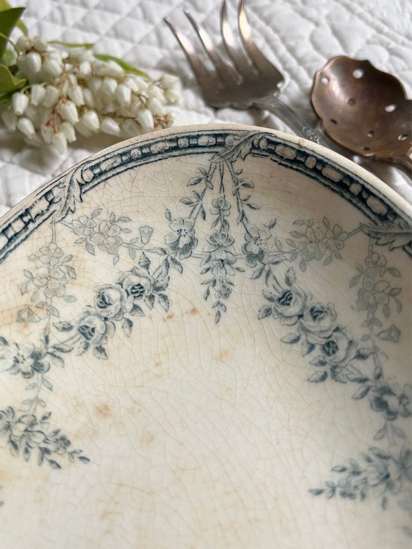 ◆フランスアンティーク｜ラスト1点100年前クレイユエモントロー、楕円、ラヴィエ