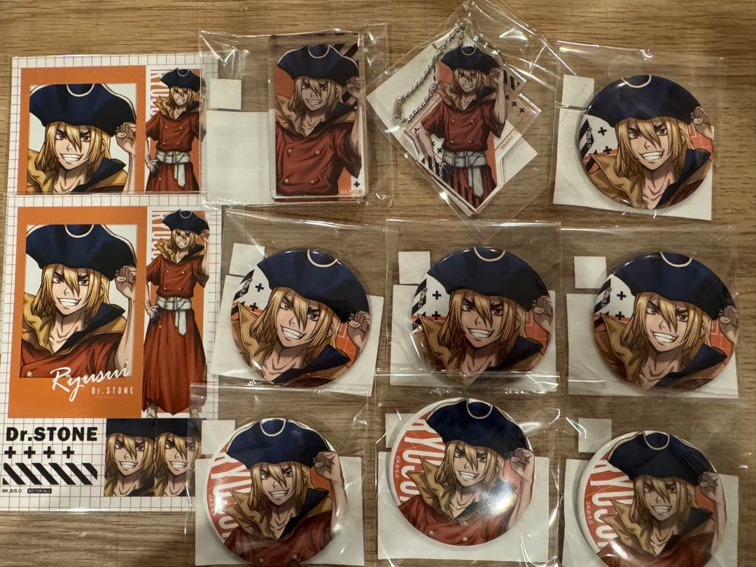 Dr.STONE 七海龍水 まるくじ 缶バッジ アクリルキーホルダー セット