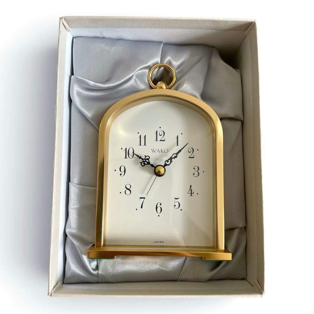 美品 銀座和光 WAKO 置時計 ゴールド アーチ型 アラーム付 - メルカリ