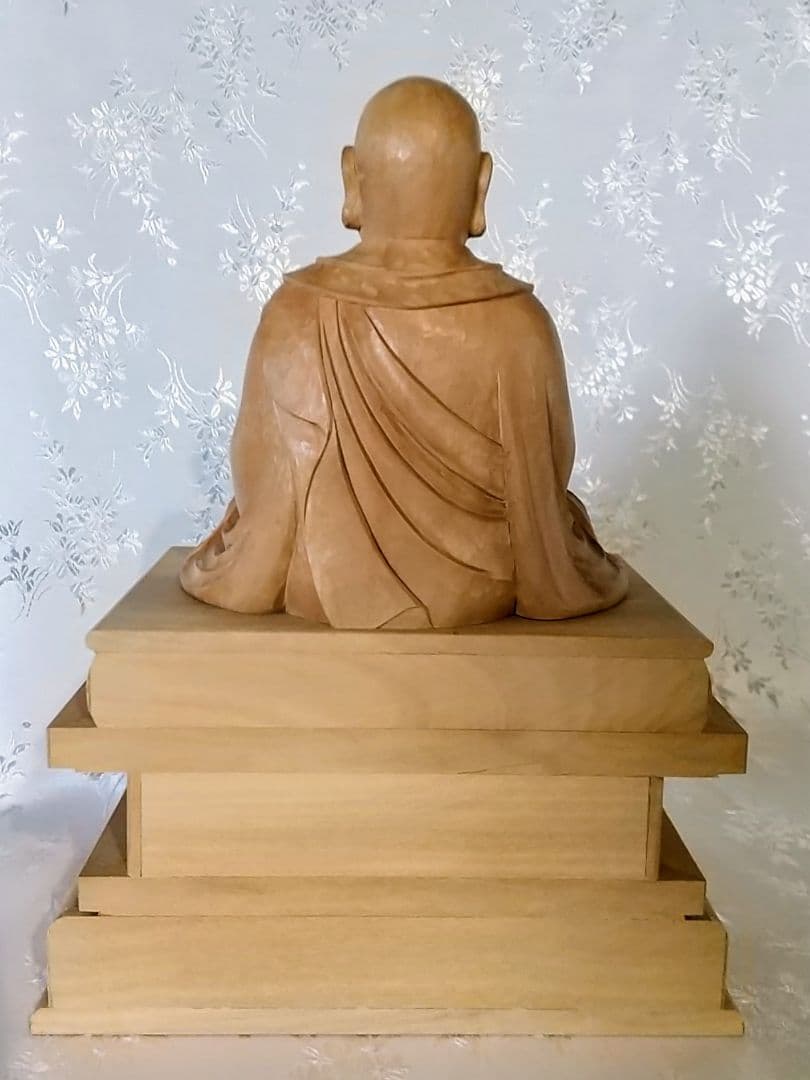 僧形坐像 法然上人坐像 #074 ◆白檀 木彫 仏像