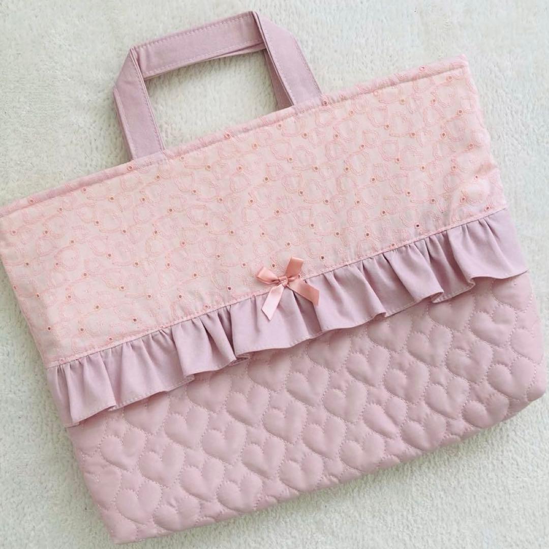 【ハンドメイド】入園入学グッズ(ハートレース×フリル×ハートキルティング)